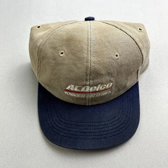 Vintage Cars Hat Cap Snapback Tan Canvas ACDelco Mechanic Auto Shop Adjustable - Picture 2 of 9